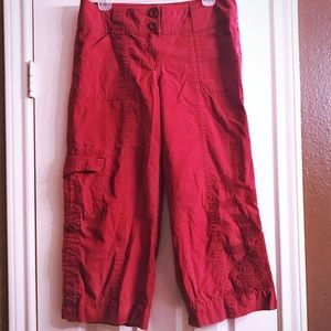 CAbi Cute Red Button Capris